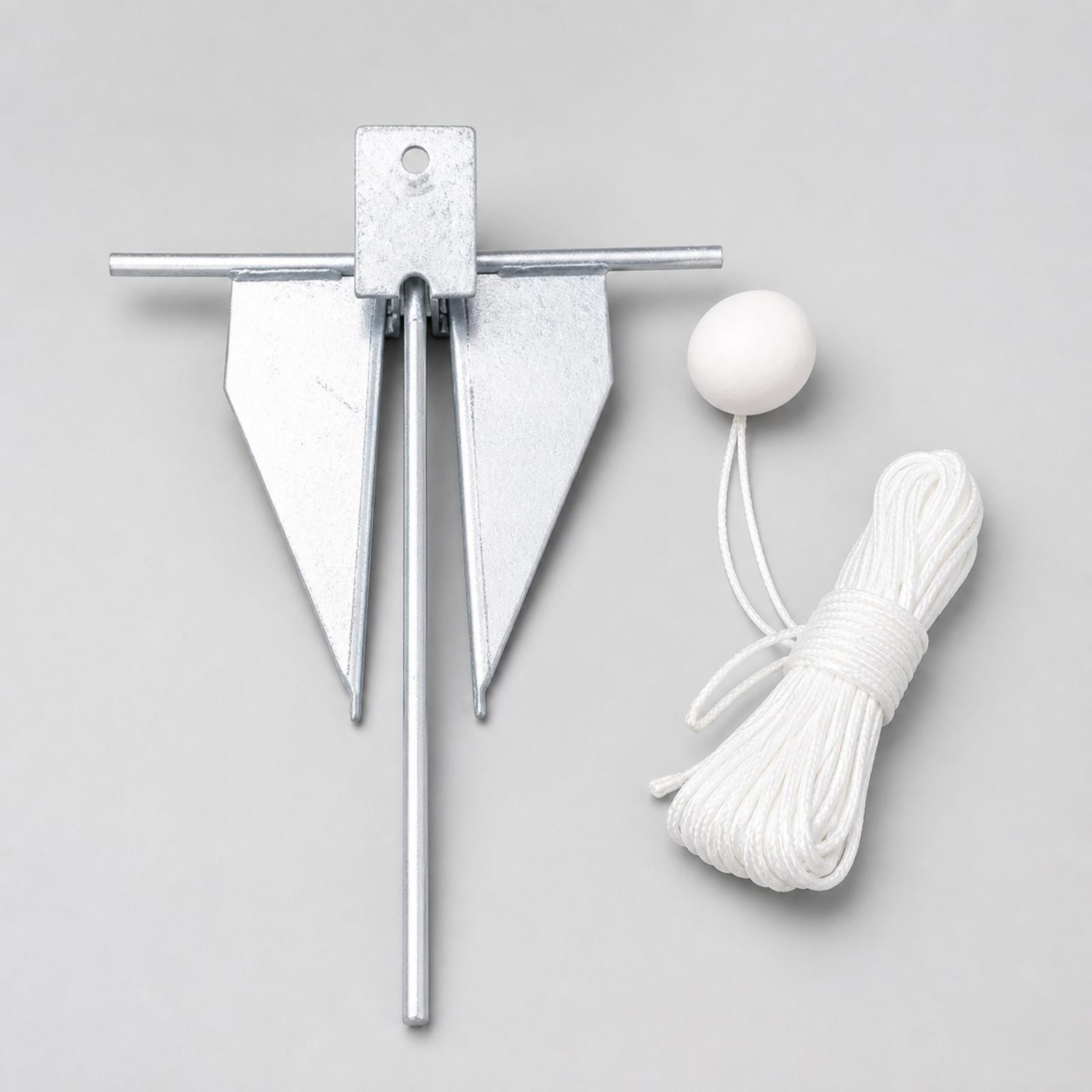 Boat Anchor Kit Galvanized - Zestaw do kotwiczenia łodzi, zawierający odporne