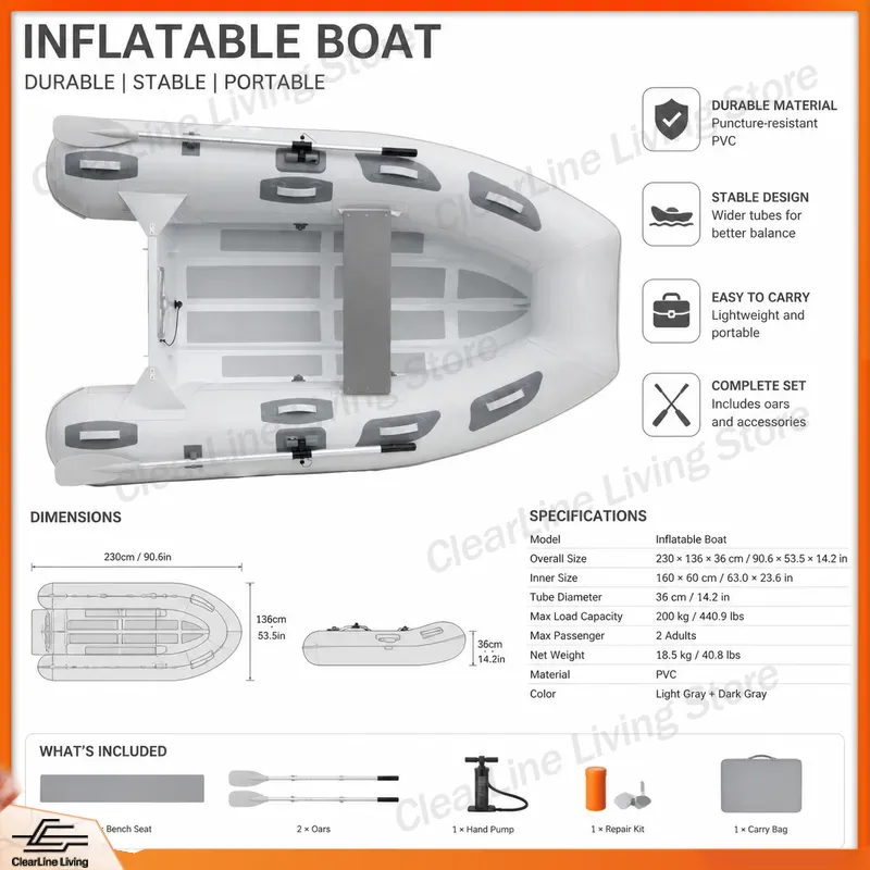 Inflatable Boat 3.3M Pvc - 3M 3.3M Mini Ponton z Nadmuchiwanym