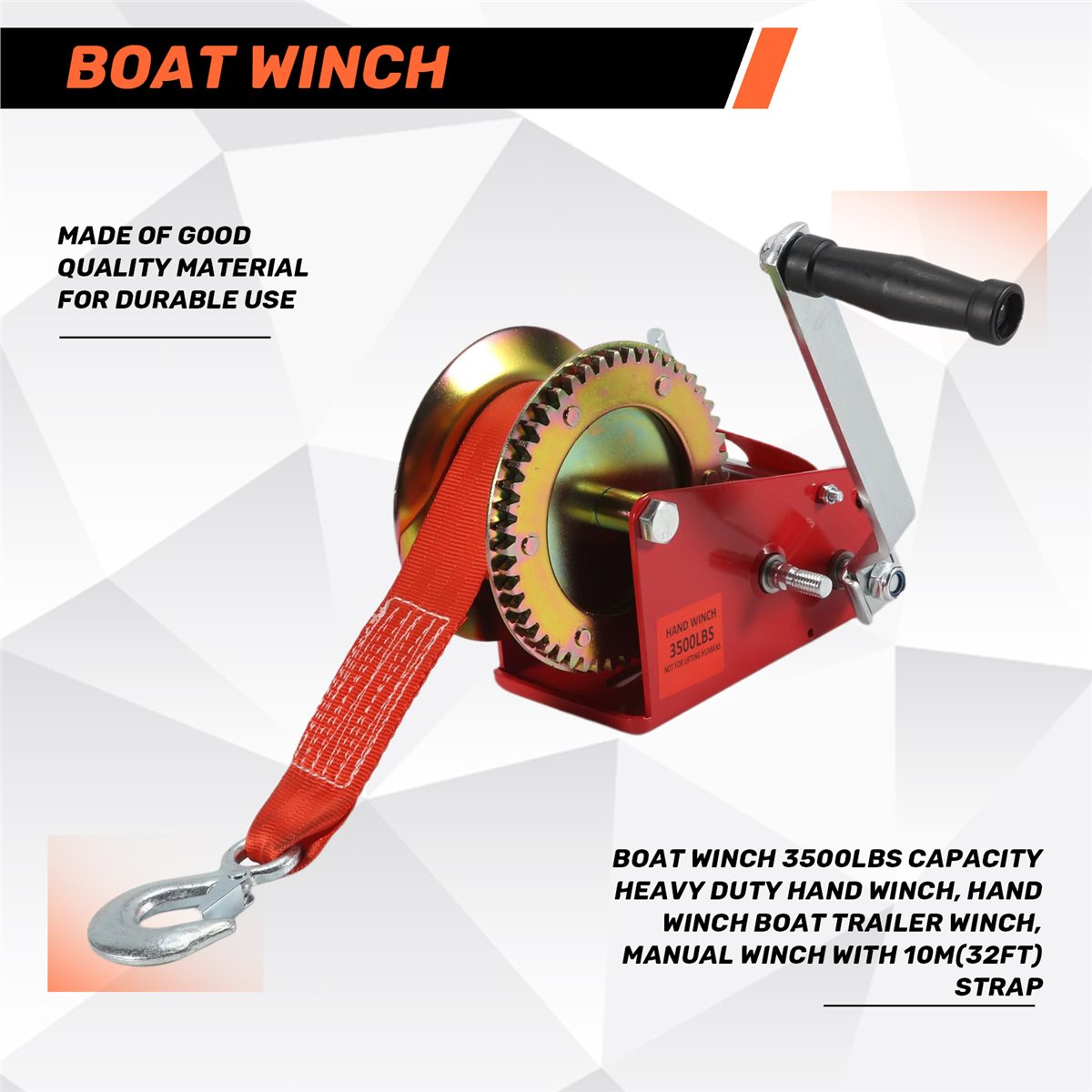 ABLK – wciągarka do łodzi o du – Boat Trailer Winch Strap recenzja i cena