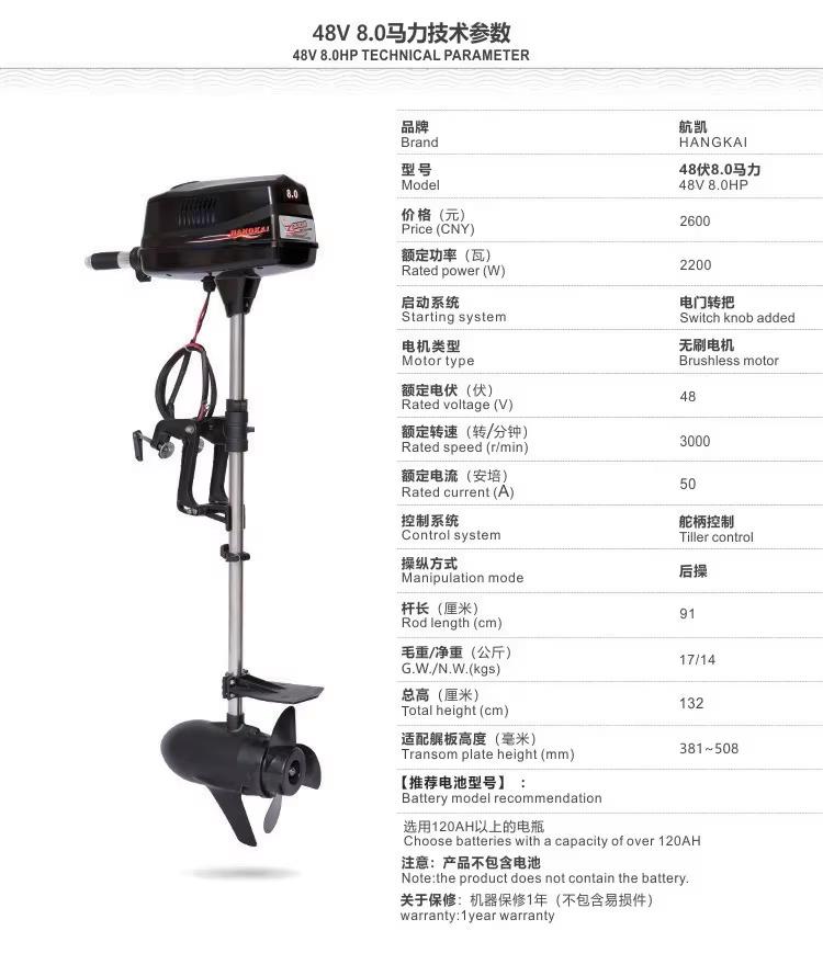 Wysokiej jakości, nowy, bezszc – Electric Outboard Motor 3Hp recenzja i cena