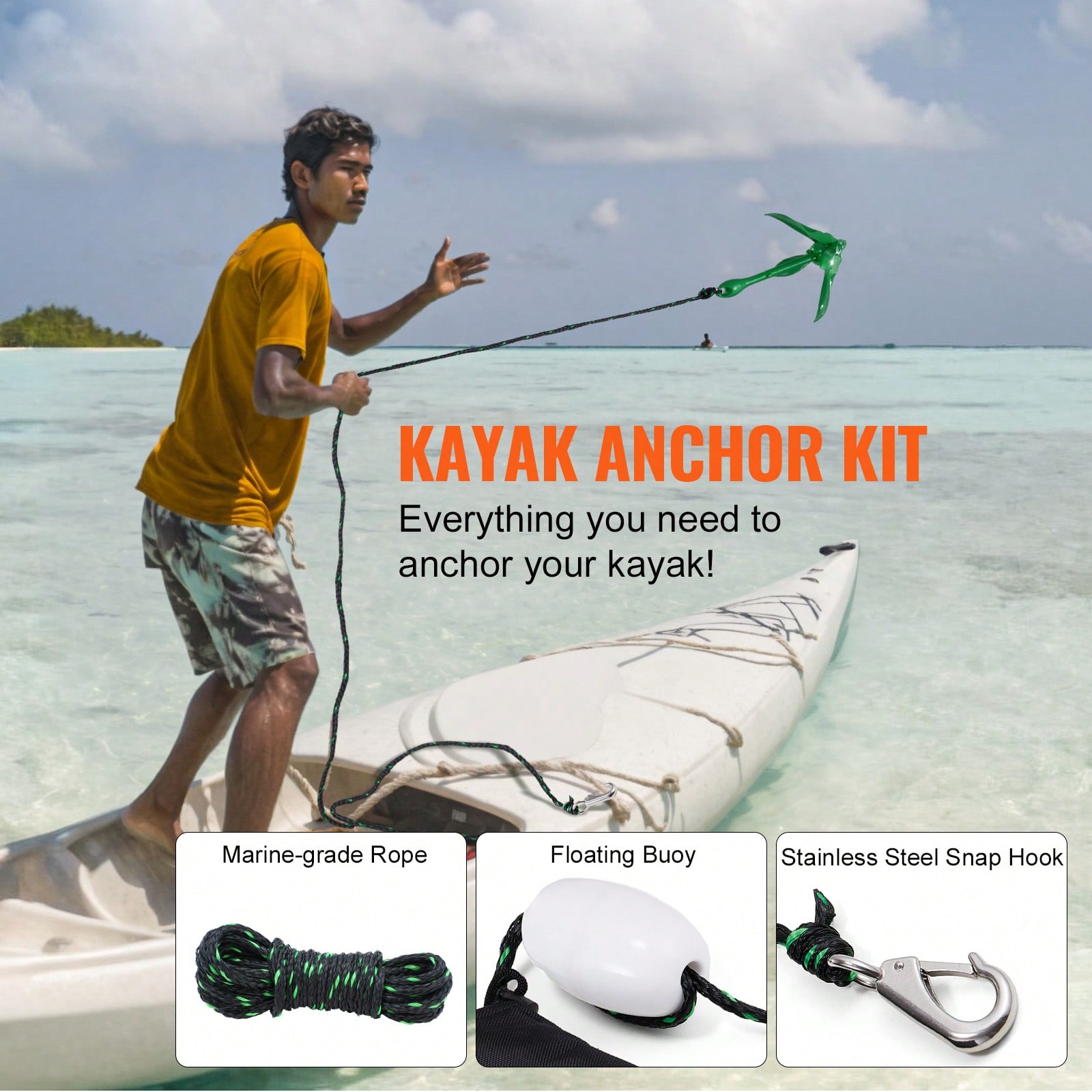 Zestaw kotwicowy: kotwica na p – Boat Anchor Kit Galvanized recenzja i cena