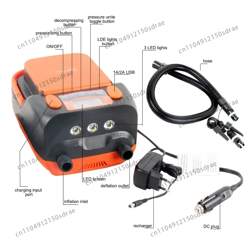 DC12V 110W do łodzi, kajaka, S – Inflatable Boat Electric Pump recenzja i cena
