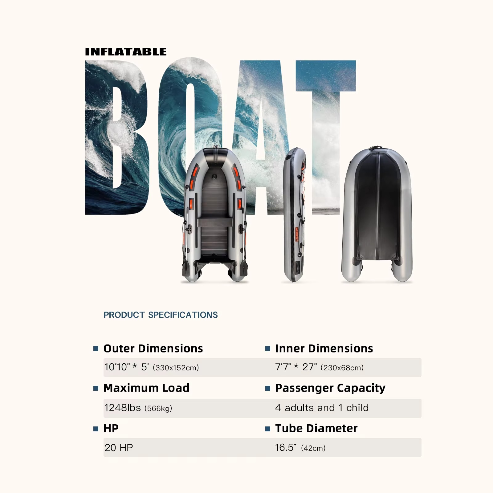 Sportowa łódka dmuchana z alum – Inflatable Boat 3.3M Pvc recenzja i cena