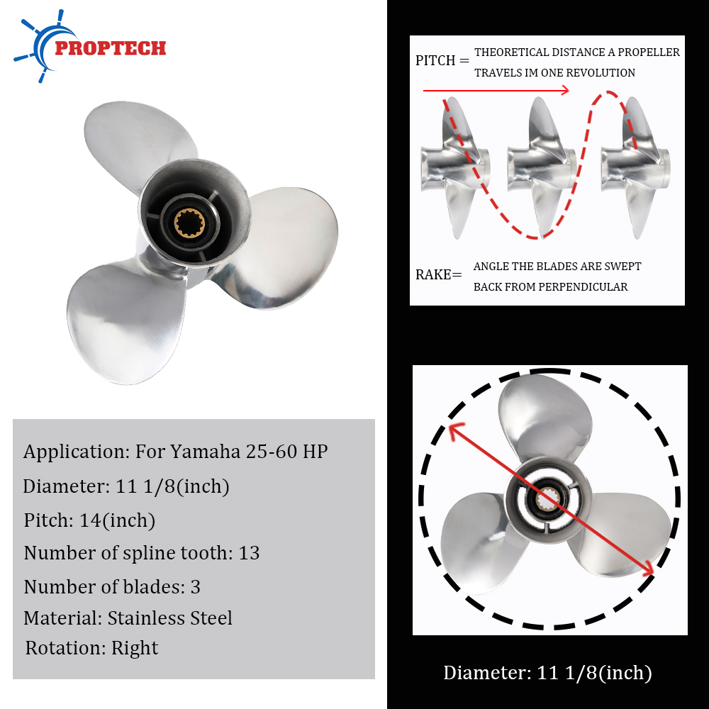 Śruba napędowa 11 1/8x14 do ło – Outboard Motor Propeller Stainless recenzja i cena