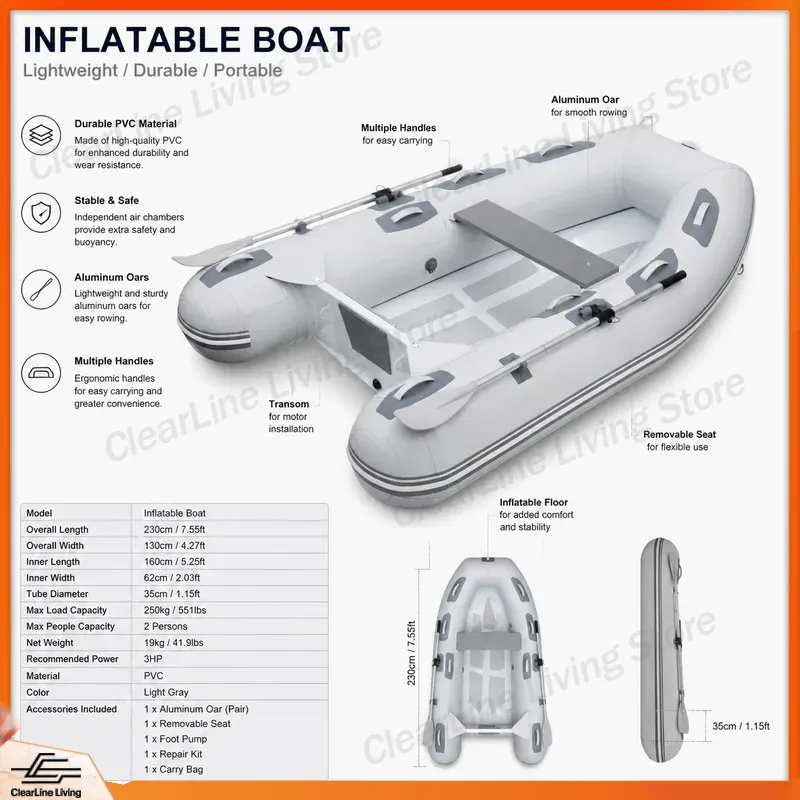 3M 3.3M Mini Ponton z Nadmuchi – Inflatable Boat 3.3M Pvc recenzja i cena