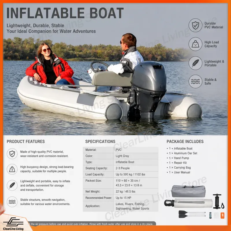 3M 3.3M Mini Ponton z Nadmuchi – Inflatable Boat 3.3M Pvc recenzja i cena